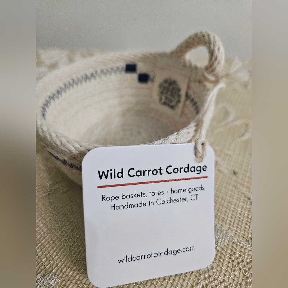 Wild Carrot Rope Cord Weaved Ring Dish Or Trinket Basket - Picture 5 of 5